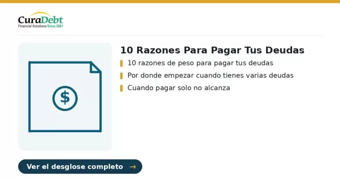 debt settlement example: puntos clave - 10 razones de peso para pagar tus deudas; Por donde empezar cuando tienes varias deudas.