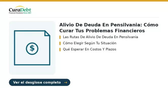 alivio de deuda en pensilvania: puntos clave - Las Rutas De Alivio De Deuda En Pensilvania; Cómo Elegir Según Tu Situación.