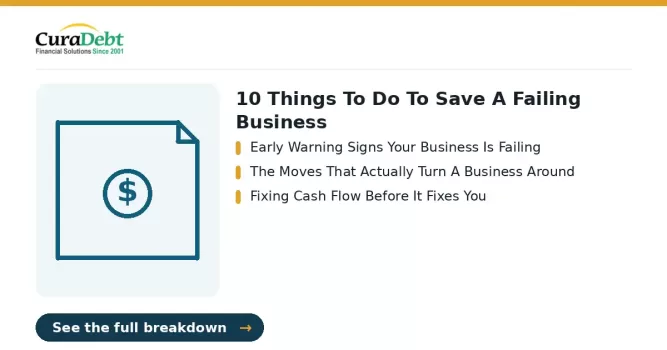 debt settlement example: key points - Early Warning Signs Your Business Is Failing; The Moves That Actually Turn A Business Around (real settlement result, debt resolved case).