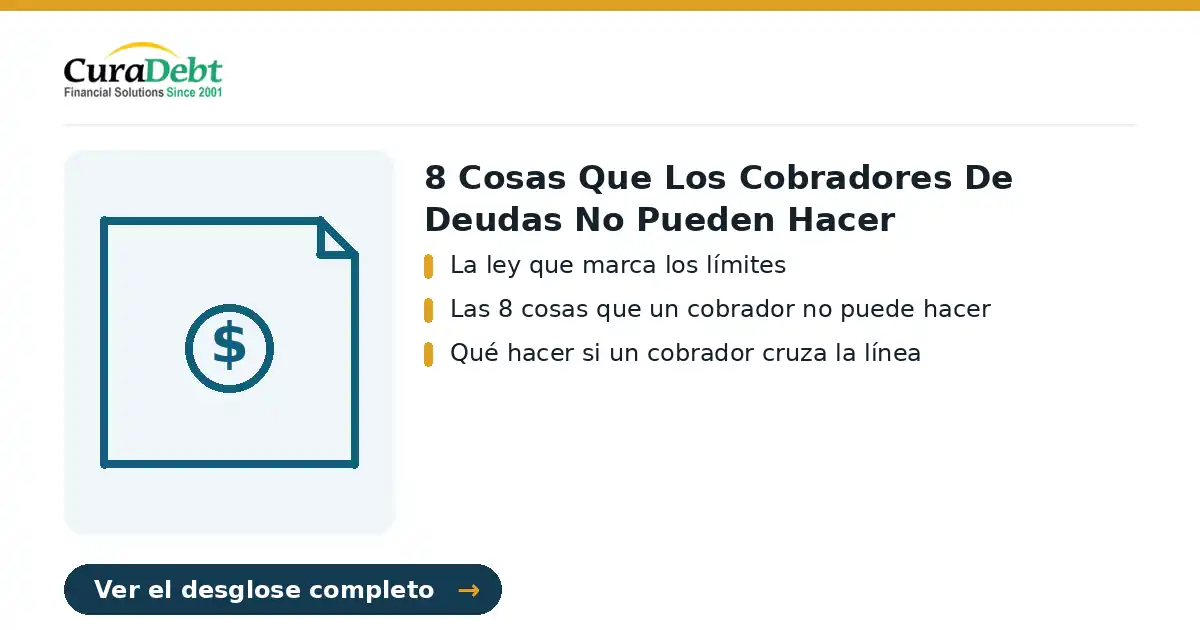 debt settlement example: puntos clave - La ley que marca los límites; Las 8 cosas que un cobrador no puede hacer.