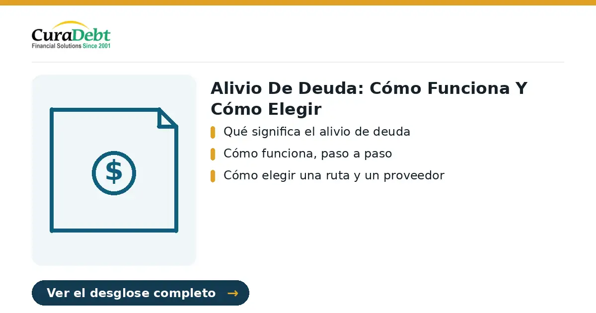 alivio de deuda: puntos clave - Qué significa el alivio de deuda; Cómo funciona, paso a paso.