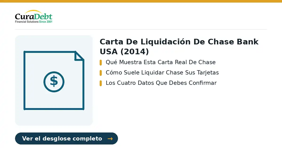 carta de liquidación de chase bank: puntos clave - Qué Muestra Esta Carta Real De Chase; Cómo Suele Liquidar Chase Sus Tarjetas.