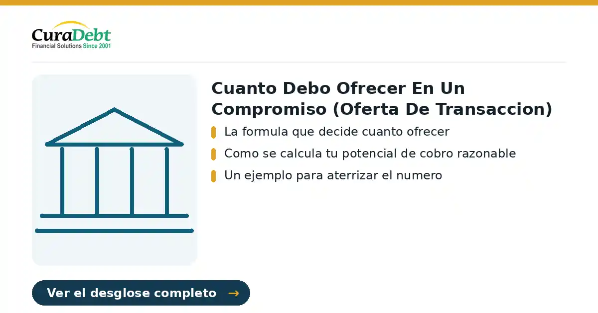 cuanto debo ofrecer en un compromiso: puntos clave: La formula que decide cuanto ofrecer; Como se calcula tu potencial de cobro razonable.