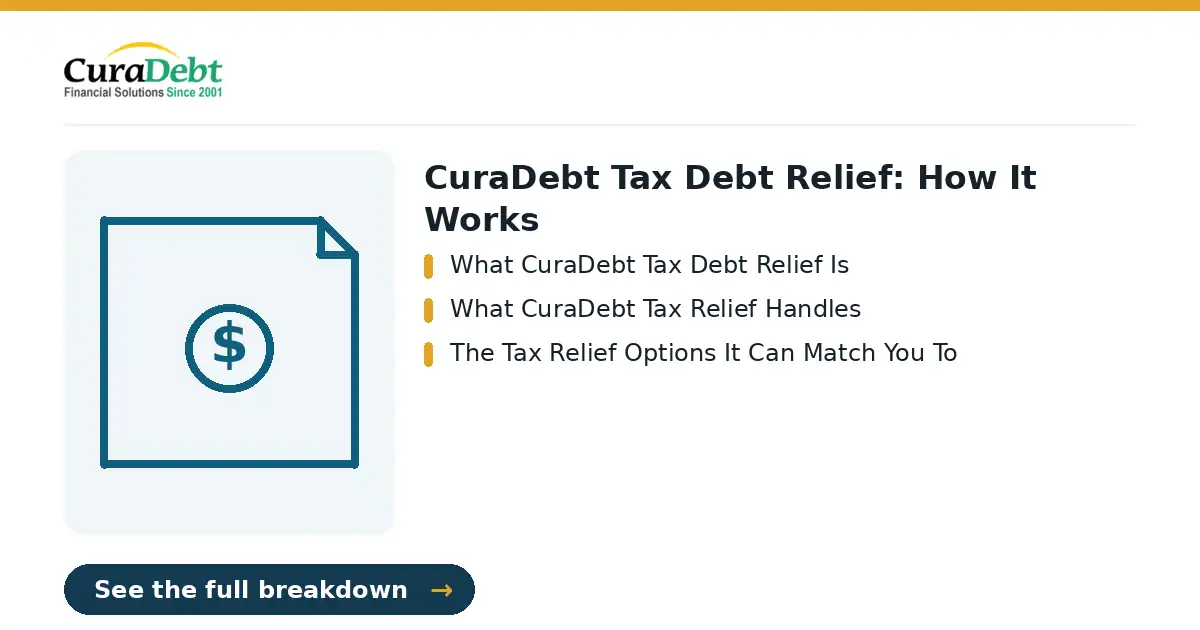 curadebt tax debt relief: key points: What CuraDebt Tax Debt Relief Is; What CuraDebt Tax Relief Handles (curadebt tax debt relief, debt relief help).