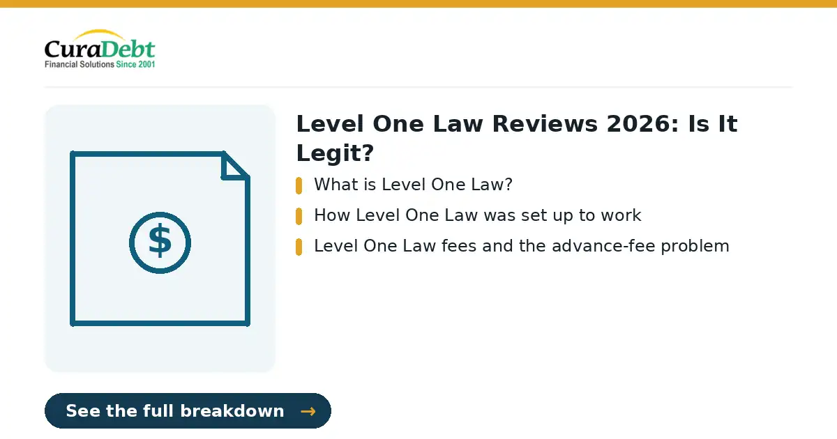 level one law reviews 2026: key points: What is Level One Law?; How Level One Law was set up to work (level one law reviews 2026, debt relief help).