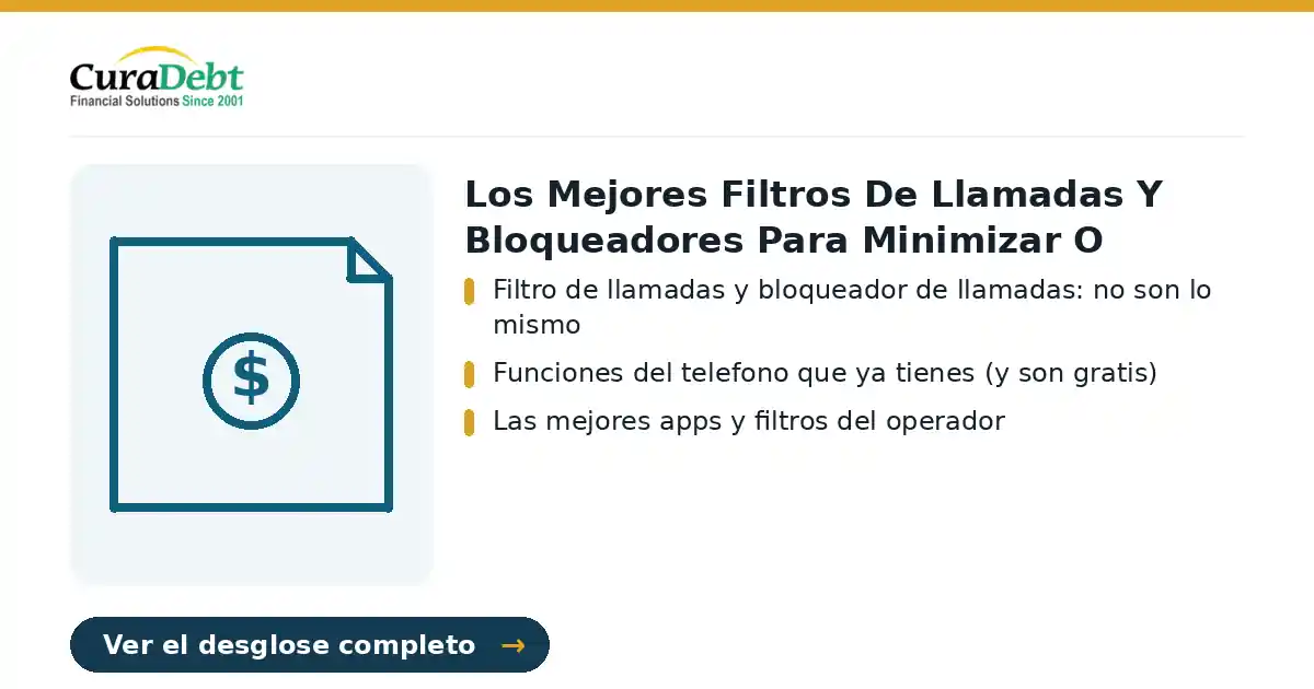 los mejores filtros de llamadas y: puntos clave: Filtro de llamadas y bloqueador de llamadas: no son lo mismo; Funciones del telefono que ya tienes (y son gratis).