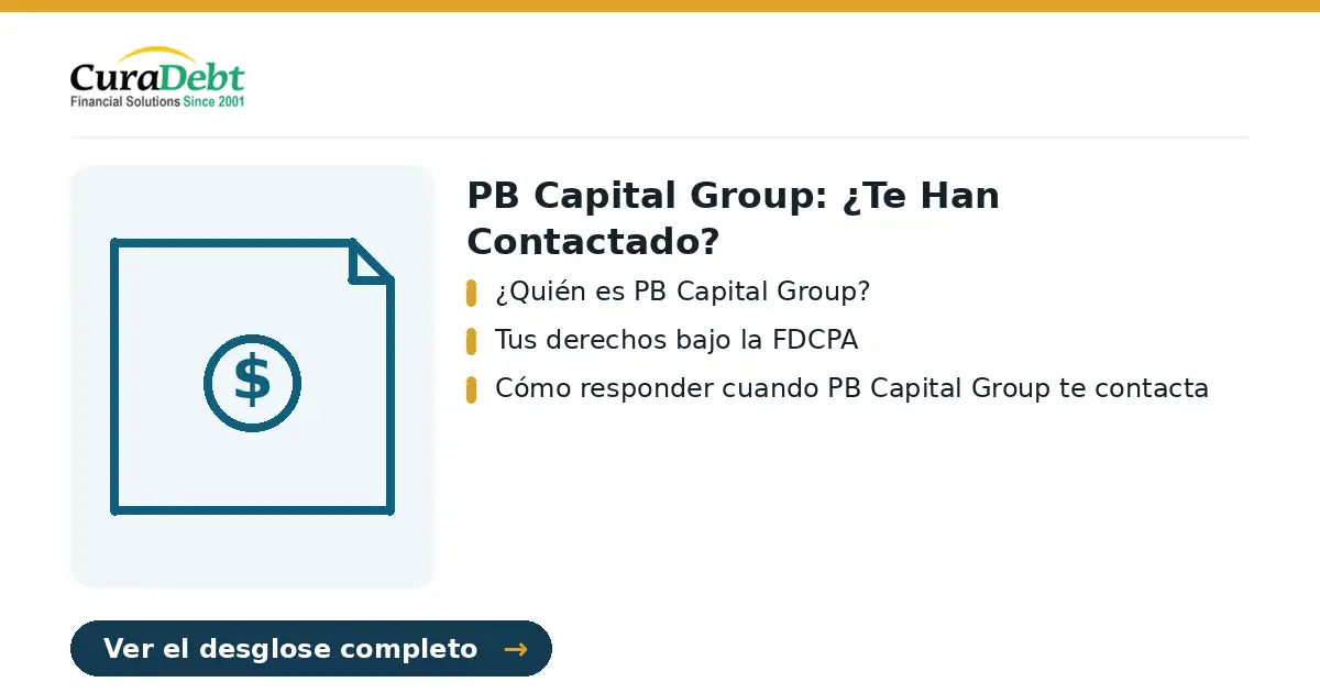 pb capital group: puntos clave: ¿Quién es PB Capital Group?; Tus derechos bajo la FDCPA.