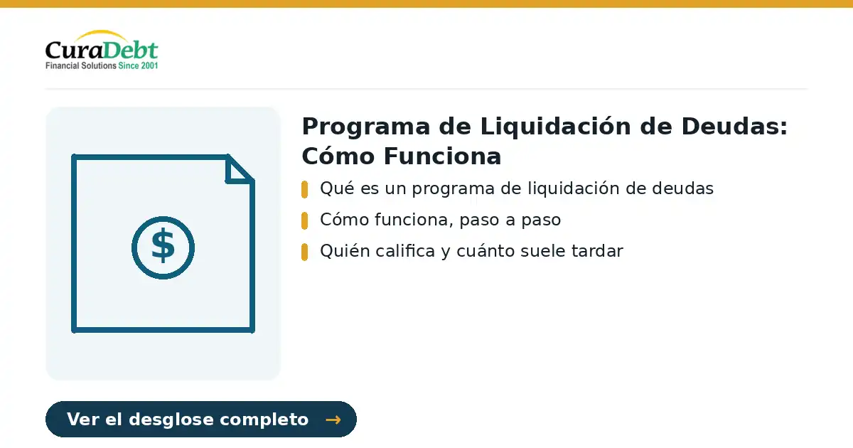 programa de liquidación de deudas: puntos clave - Qué es un programa de liquidación de deudas; Cómo funciona, paso a paso.