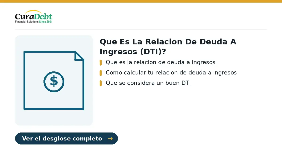 que es la relacion de deuda: puntos clave: Que es la relacion de deuda a ingresos; Como calcular tu relacion de deuda a ingresos.
