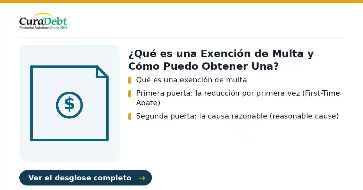 ¿qué es una exención de multa: puntos clave - Qué es una exención de multa; Primera puerta: la reducción por primera vez (First-Time Abate).